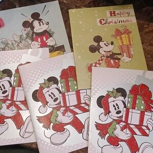 Disney Mickey Mouse Holiday Cards Lot 4 Cards